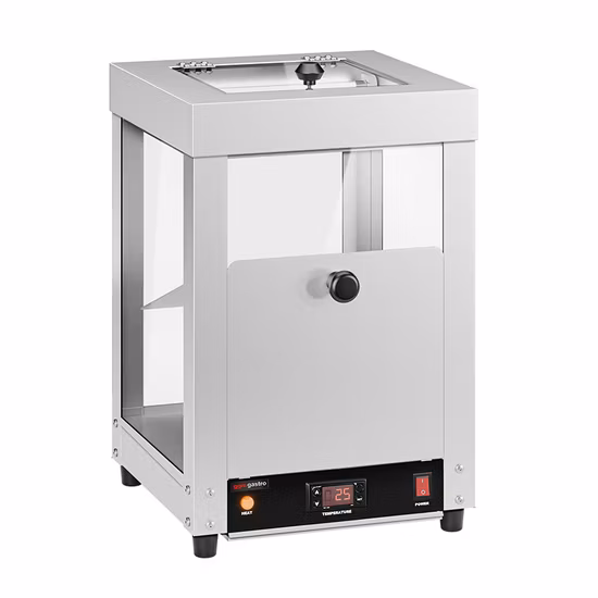 Vitrine elétrica de vidro para aquecimento de alimentos, equipamento para restaurante de fast food